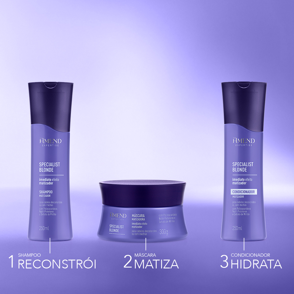 Condicionador Matizador Amend Expertise Specialist Blonde 250ml image number 5